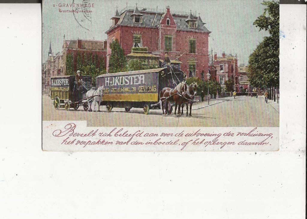 Den Haag Groot Hertoginnelaan Kuster-verhuizingen 11-12-1905, Ophalen of Verzenden, Voor 1920, Gelopen, Zuid-Holland
