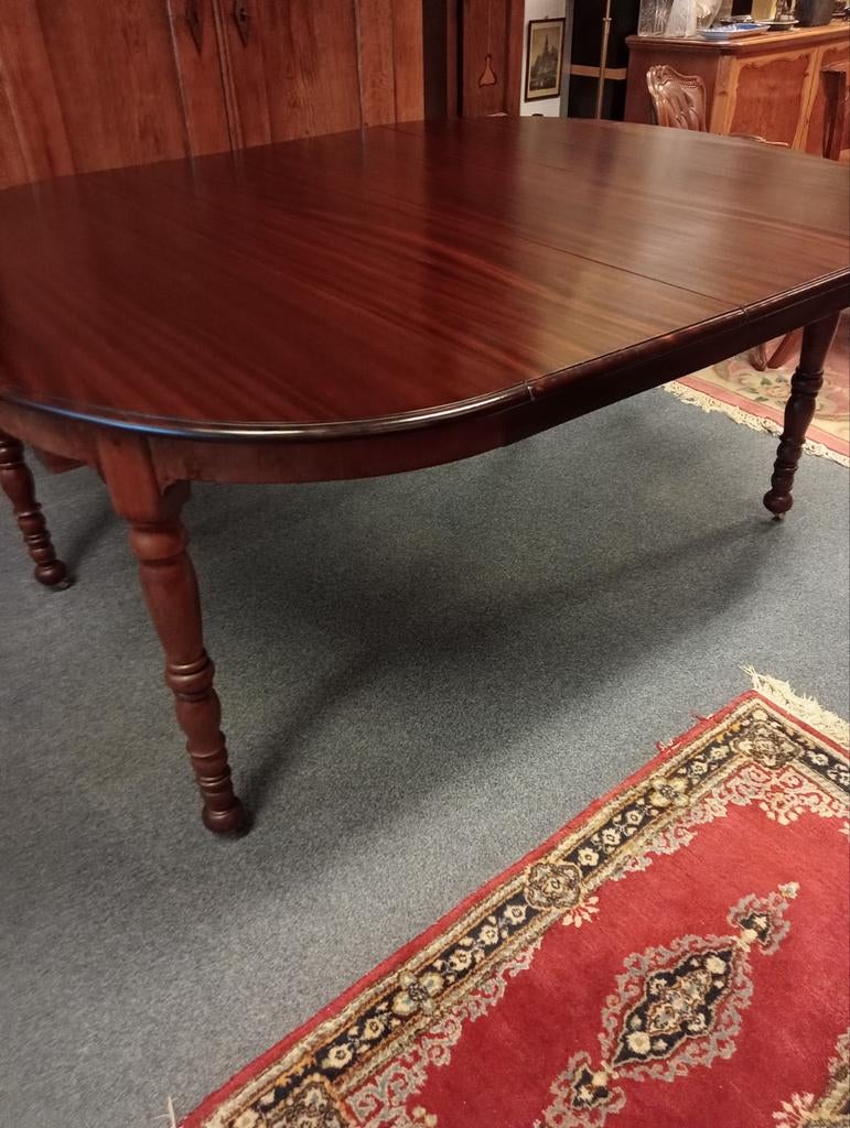 Antieke Grote Mahonie Coulissen Tafel in Nieuwstaat, Antiek en Kunst, Antiek | Meubels | Tafels, Ophalen of Verzenden