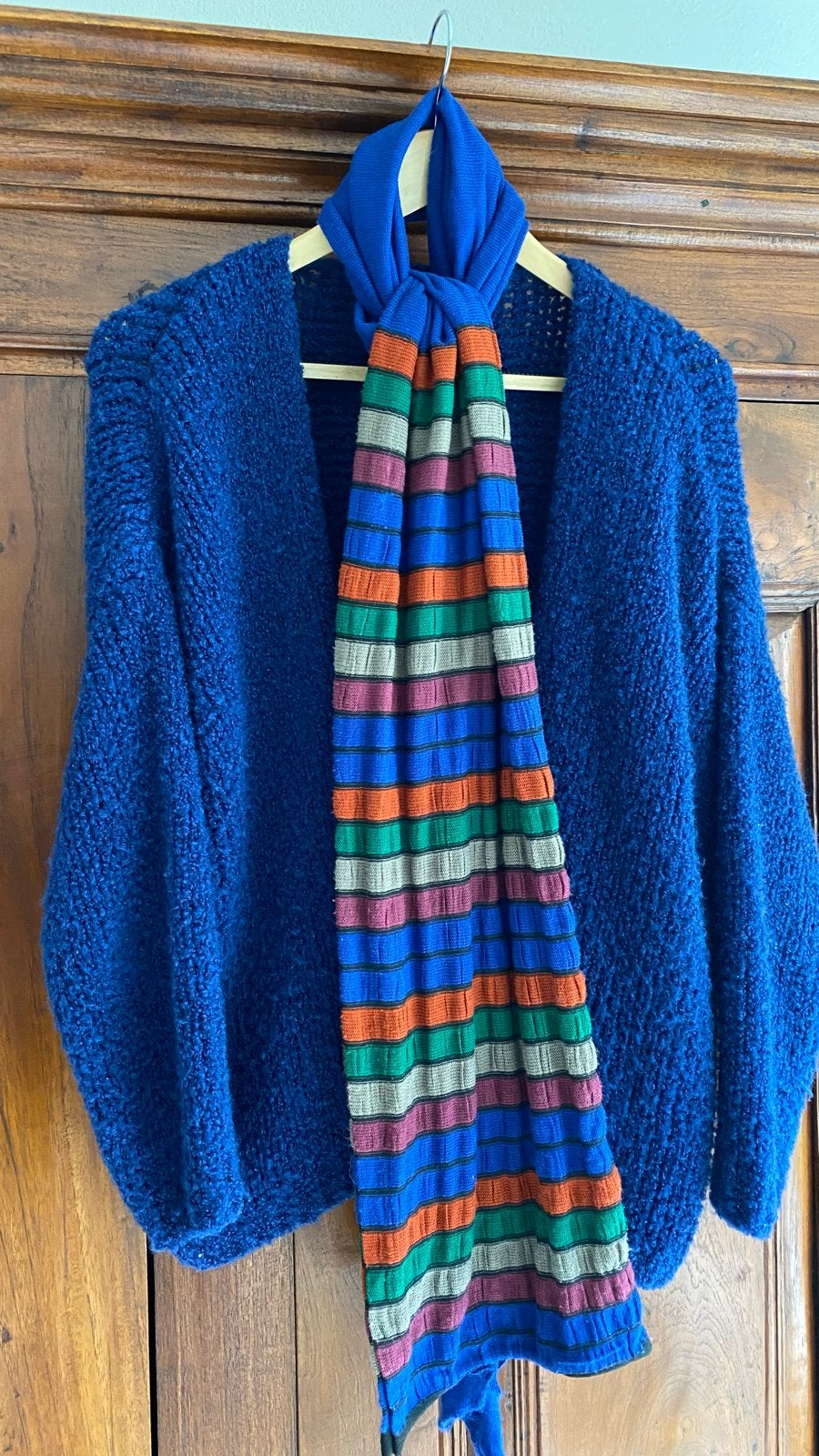 Triple Nine blauw vest met sjaal, Ophalen of Verzenden, Gedragen, Maat 38/40 (M), Blauw
