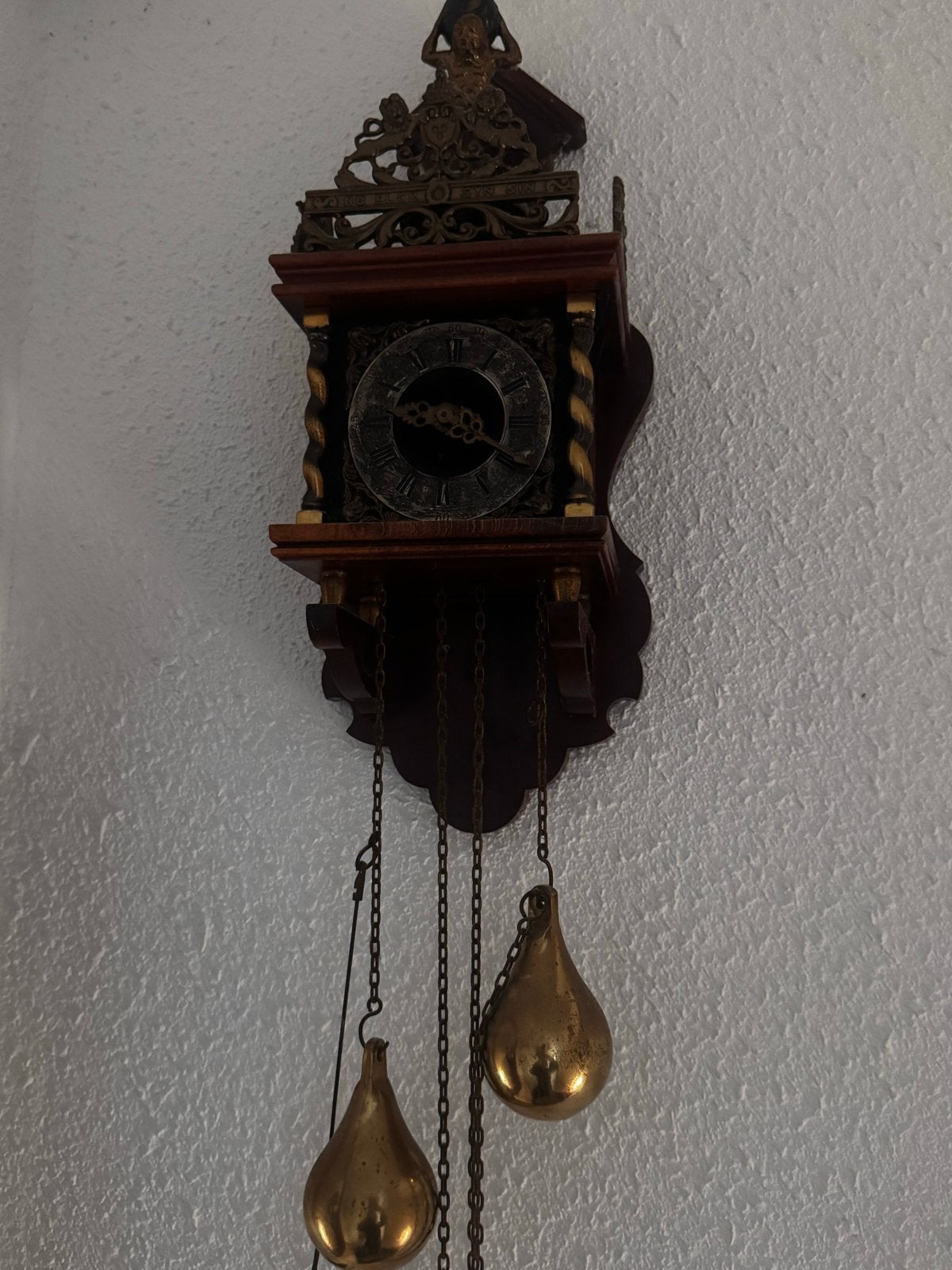 Antieke Wandklok met Gewichten - Klassiek Design, Ophalen of Verzenden