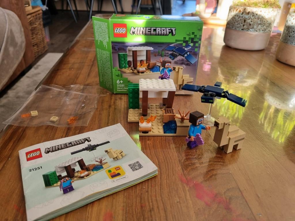 LEGO Minecraft 21251 Steve's Woestijn Expeditie, Minecraft, Lego, Ophalen of Verzenden, Zo goed als nieuw