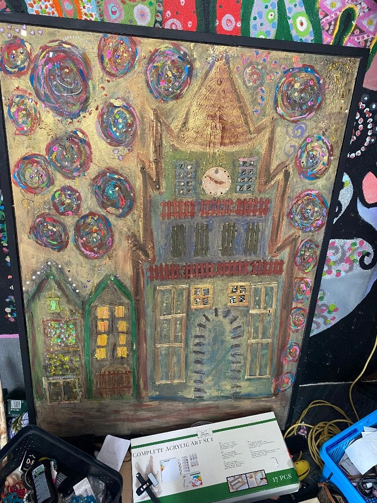 Handgemaakt Schilderij Domtoren Utrecht - Uniek Kunstwerk, Ophalen
