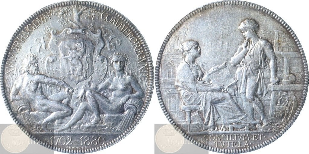 Frankrijk - Historiepenning 1880 Lyon: Kamer van Koophandel, Ophalen of Verzenden, Zilver, Buitenland