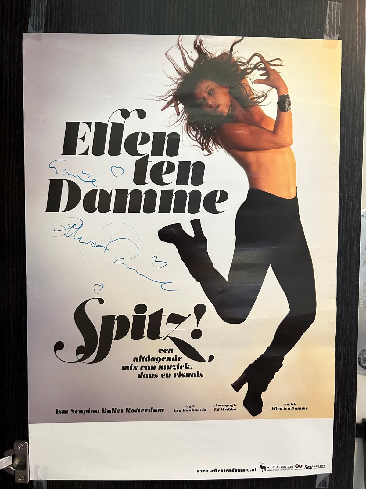 Gesigneerde concertposter Ellen ten Damme - Spitz!, Ophalen of Verzenden, A1 t/m A3, Muziek, Rechthoekig Staand