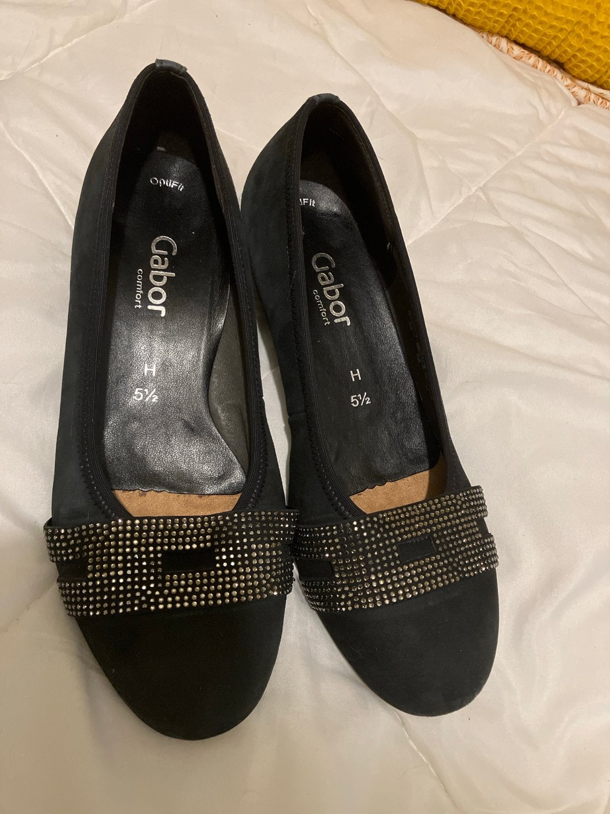 Gabor comfortabele donkerblauwe pumps met strass, maat 38.5, Ophalen of Verzenden, Zo goed als nieuw, Blauw, Pumps