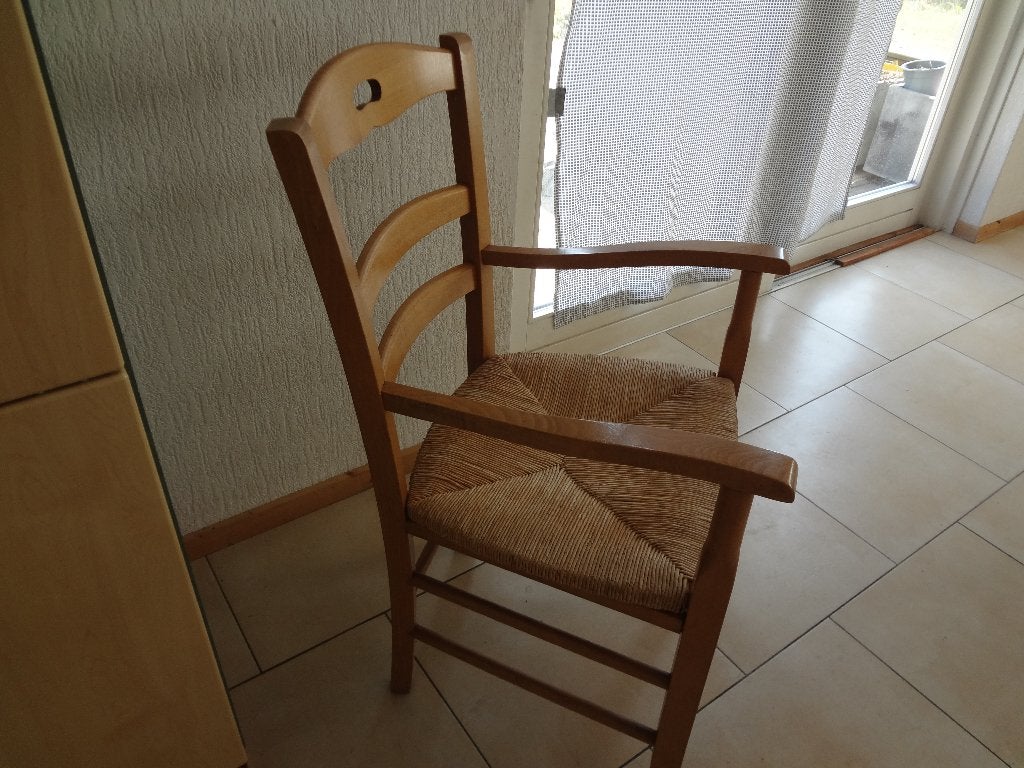 kamer stoel, Ophalen, Gebruikt, Bruin, Hout