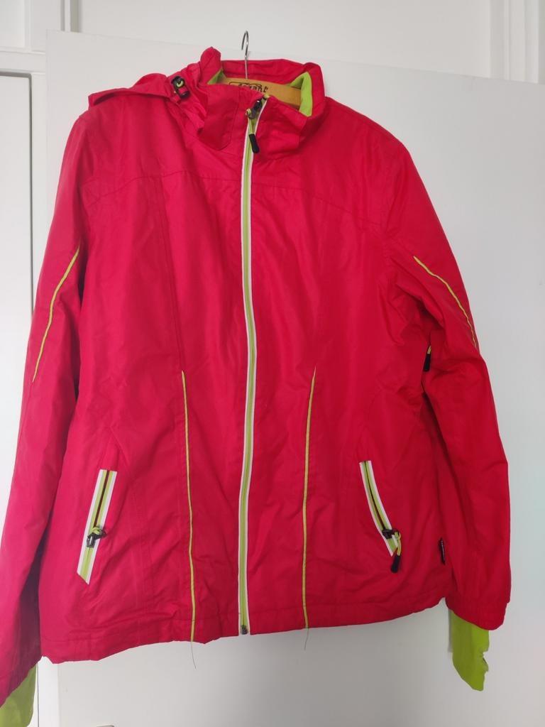Crivit ski jas dames - rood/limegroen, Kleding | Dames, Maat 42/44 (L), Ophalen of Verzenden, Jack, Crivit