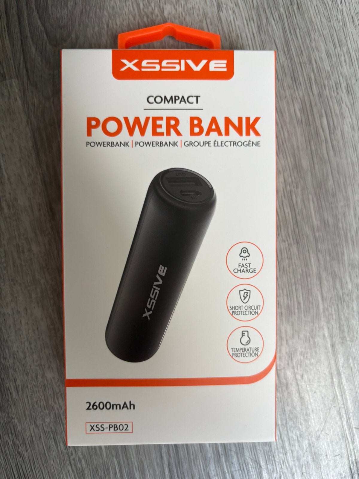 XSSIVE Compact Power Bank 2600mAh - Zwart, Ophalen of Verzenden, Nieuw