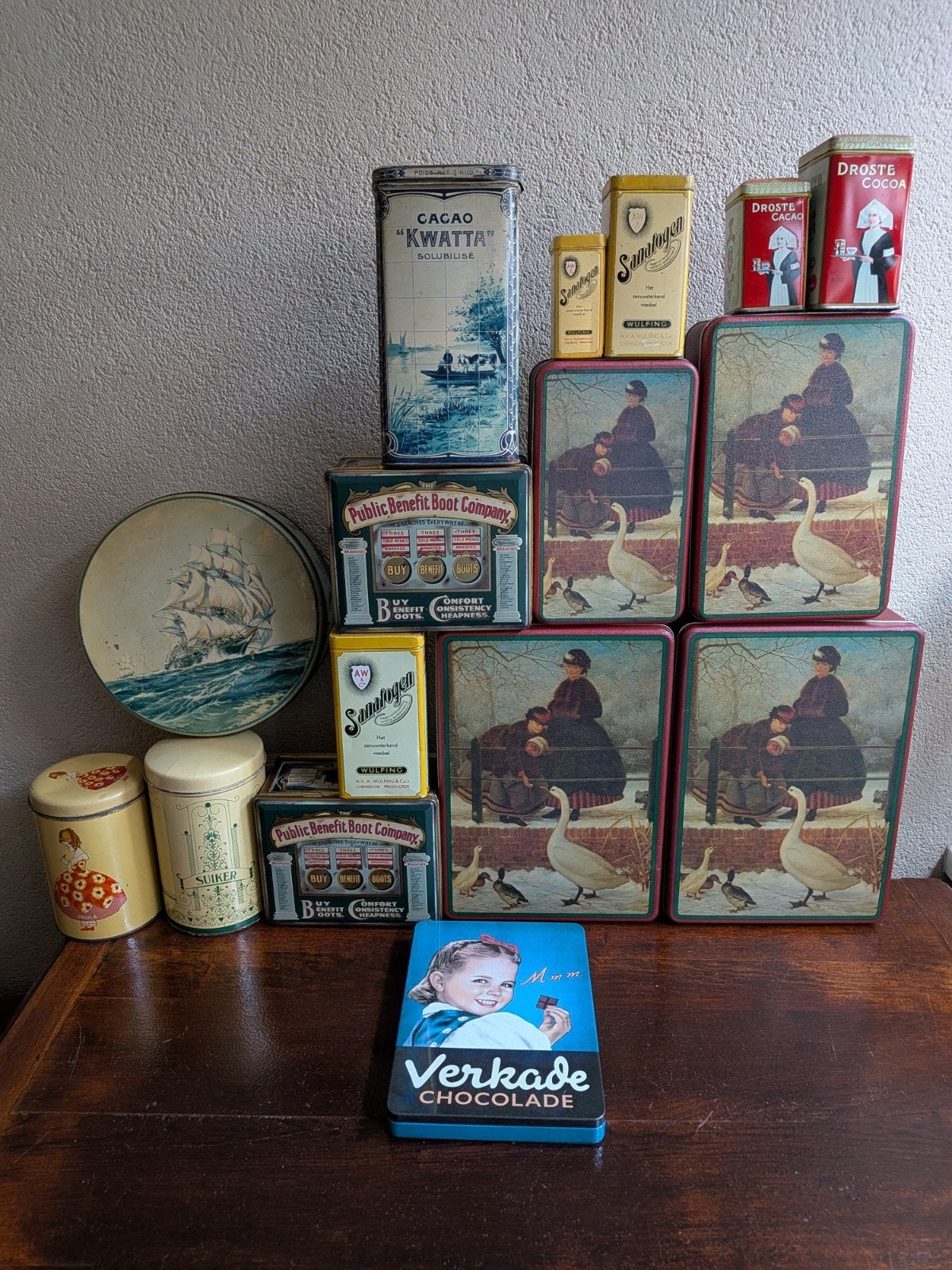 Prachtige verzameling vintage en antieke reclameblikken, Verzamelen, Blikken, Ophalen, Gebruikt, Overige
