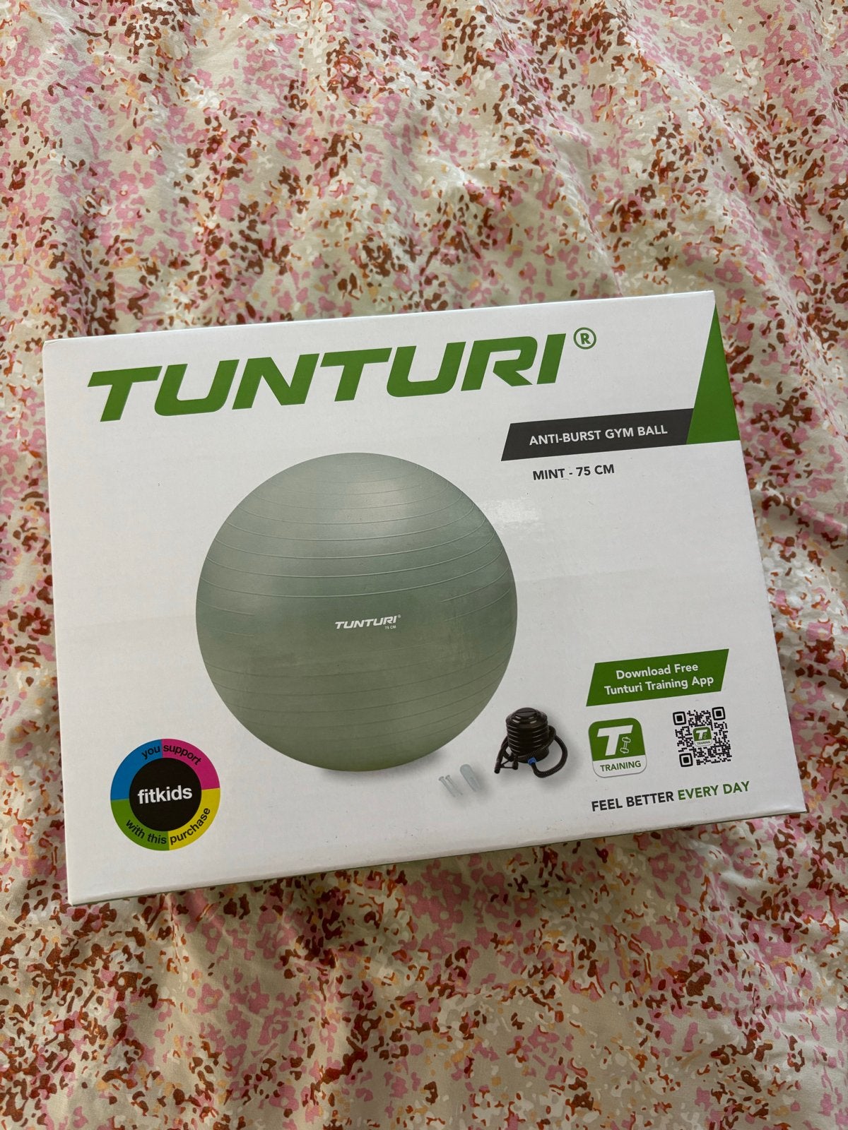 Tunturi Anti-Burst Gymbal Mint - 75 cm Fitnessbal, Ophalen, Nieuw, Buik, Fitnessbal