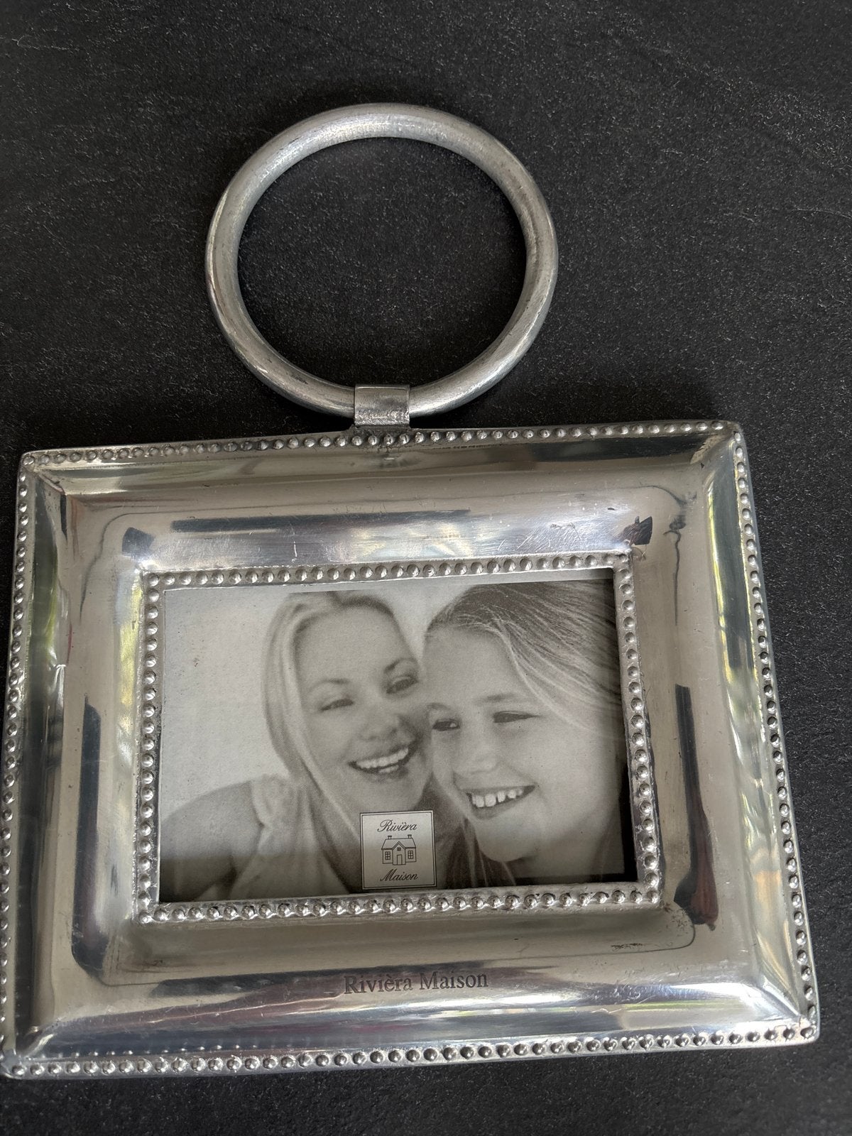 Riviera Maison fotolijst met ring - Zilverkleurig, Huis en Inrichting, Woonaccessoires | Lijsten, Gebruikt, Met sierrand, Ophalen of Verzenden