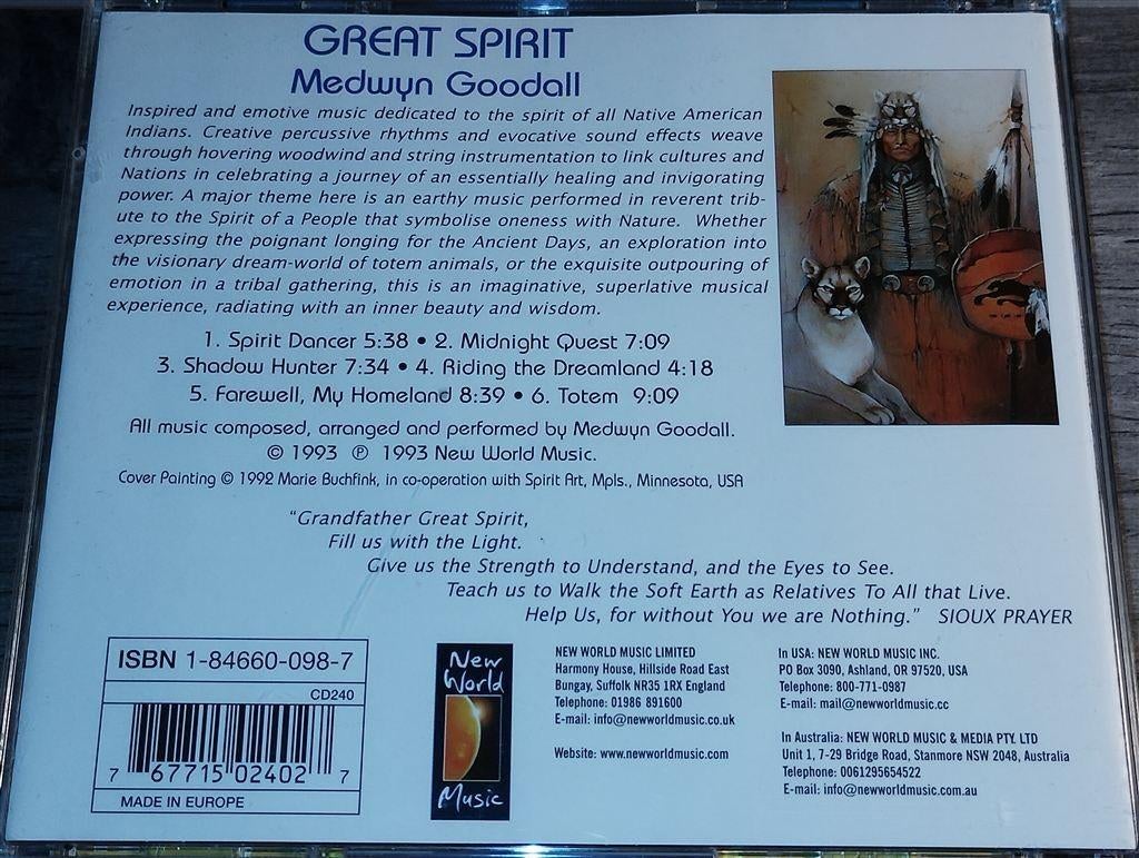 Medwyn Goodall - Great Spirit, Ophalen of Verzenden, Zo goed als nieuw