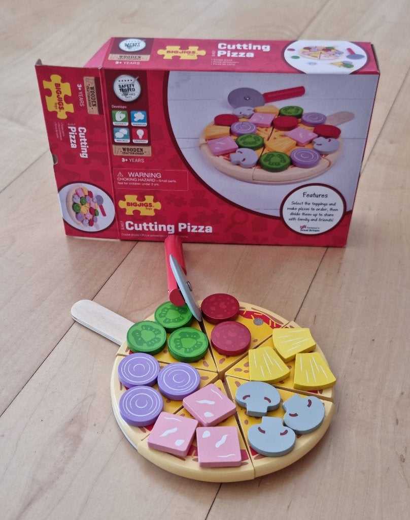 houten pizza + snijder, Ophalen, Zo goed als nieuw, Hout, Speelkeuken-accessoire