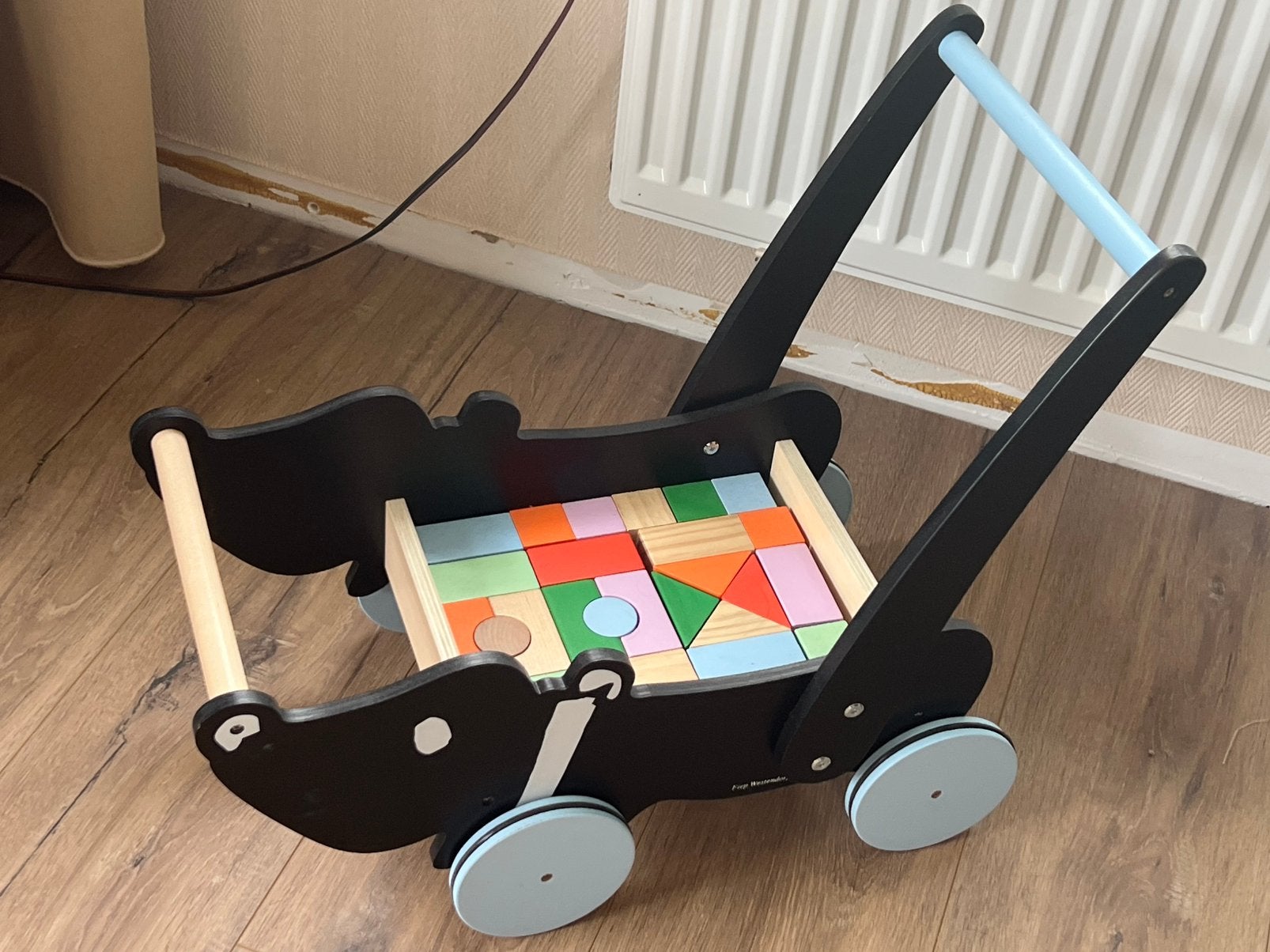 Takkie Loopwagen met extra blokken, Ophalen, Zo goed als nieuw, Duw- of Trekspeelgoed