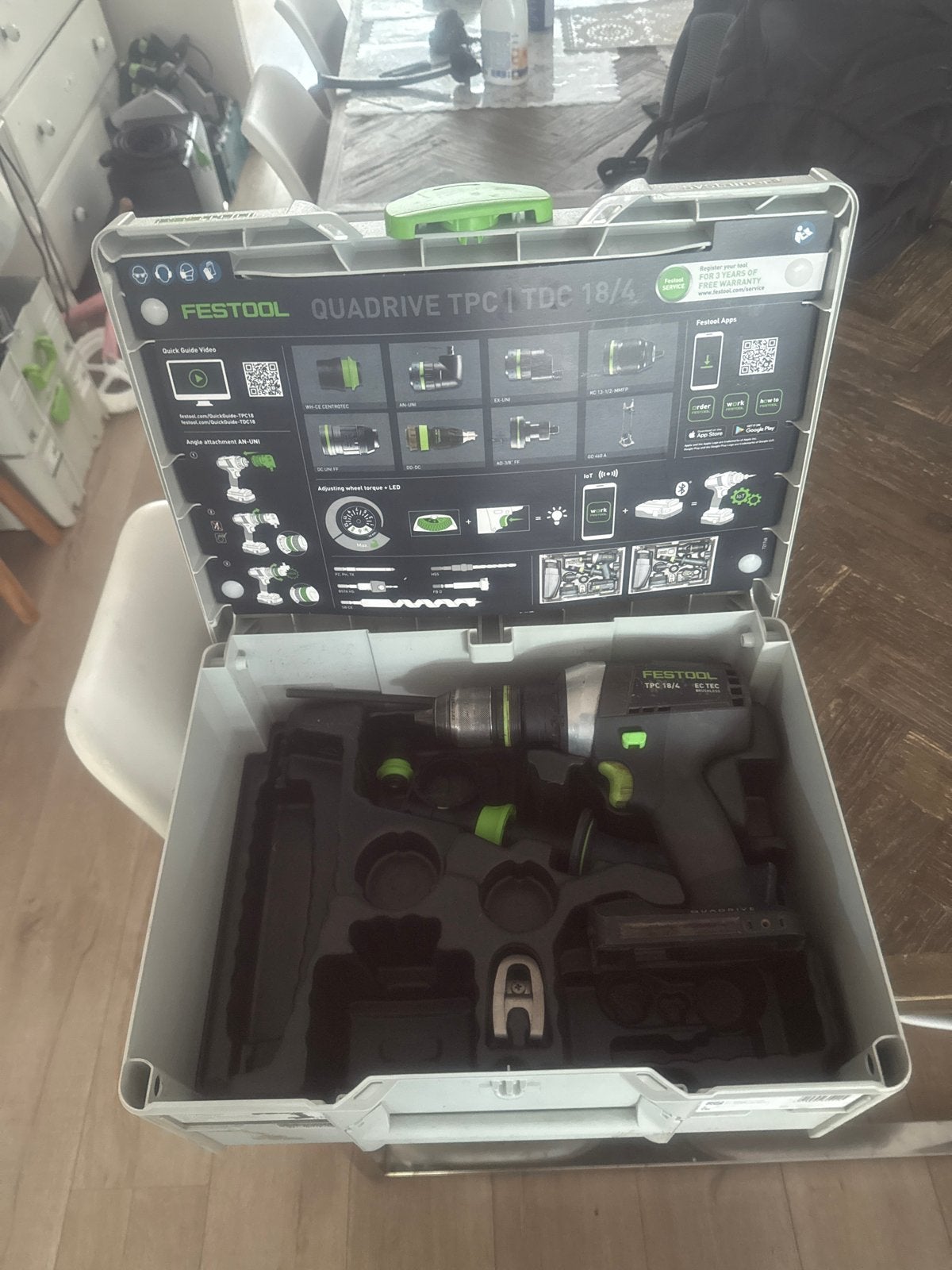 Festool QUADRIVE TPC 18/4 Accu Klopboormachine, Ophalen of Verzenden, Boor- en Schroefmachine, Klopboormechanisme, Gebruikt
