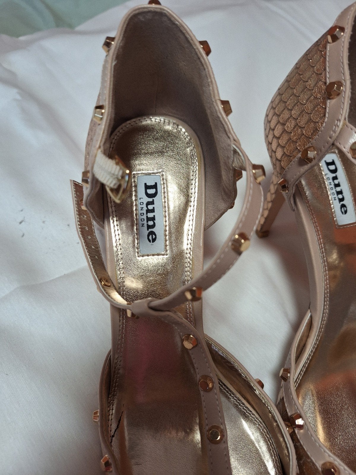 Dune London Pumps met Slangenprint en Studs, Pumps, Overige kleuren, Ophalen of Verzenden, Zo goed als nieuw