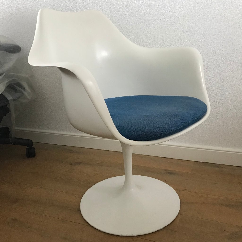 Eero Saarinen Knoll International De Coene stoel, Ophalen, Kunststof, Gebruikt, Blauw