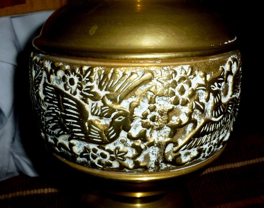 birma phoenix zware kandelaar met handg wassen kaars levens, Ophalen of Verzenden, Koper of Brons