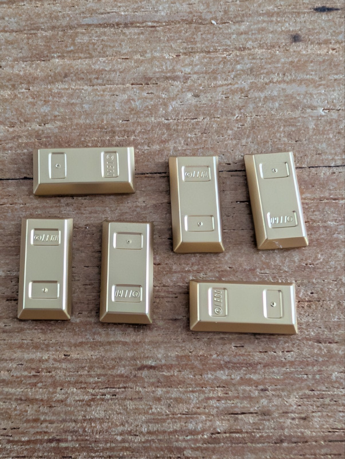 Lego goudstaven metallic goud 6x, Ophalen of Verzenden, Zo goed als nieuw, Accessoire, Lego