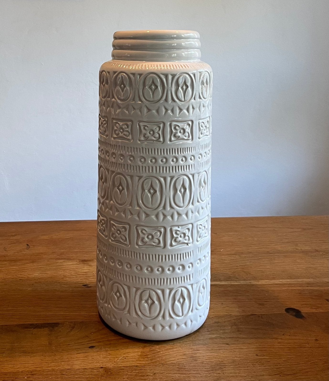 Vintage West Germany vaas (groot), Huis en Inrichting, Ophalen, Gebruikt, Wit, 41 cm