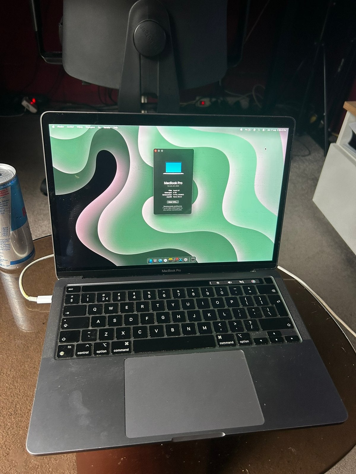 Macbook Pro M1 13”, Computers en Software, Apple Macbooks, MacBook Pro, Gebruikt, 256 GB, Qwerty