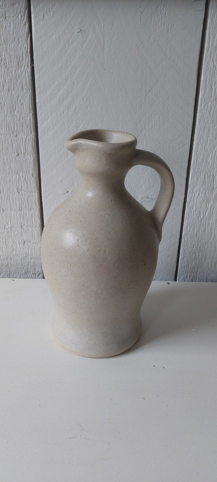 decoratieve kruik / vaas / kan  beige Landelijk wonen, Ophalen of Verzenden, Beige