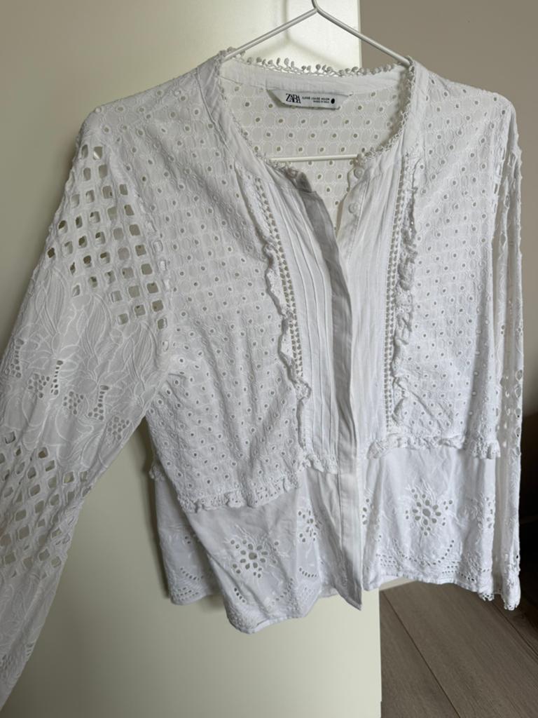 Zara blousje broderie wit maat XS, Verzenden, Gedragen, Maat 34 (XS) of kleiner, Wit