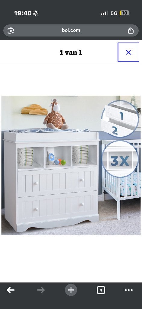 Witte commode met lichte gebruikssporen, Ophalen, Gebruikt, 50 tot 70 cm, 75 tot 100 cm