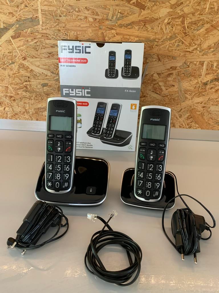 Fysic FX-6020 DECT duoset telefoon voor senioren, Ophalen of Verzenden, Zo goed als nieuw, 2 handsets