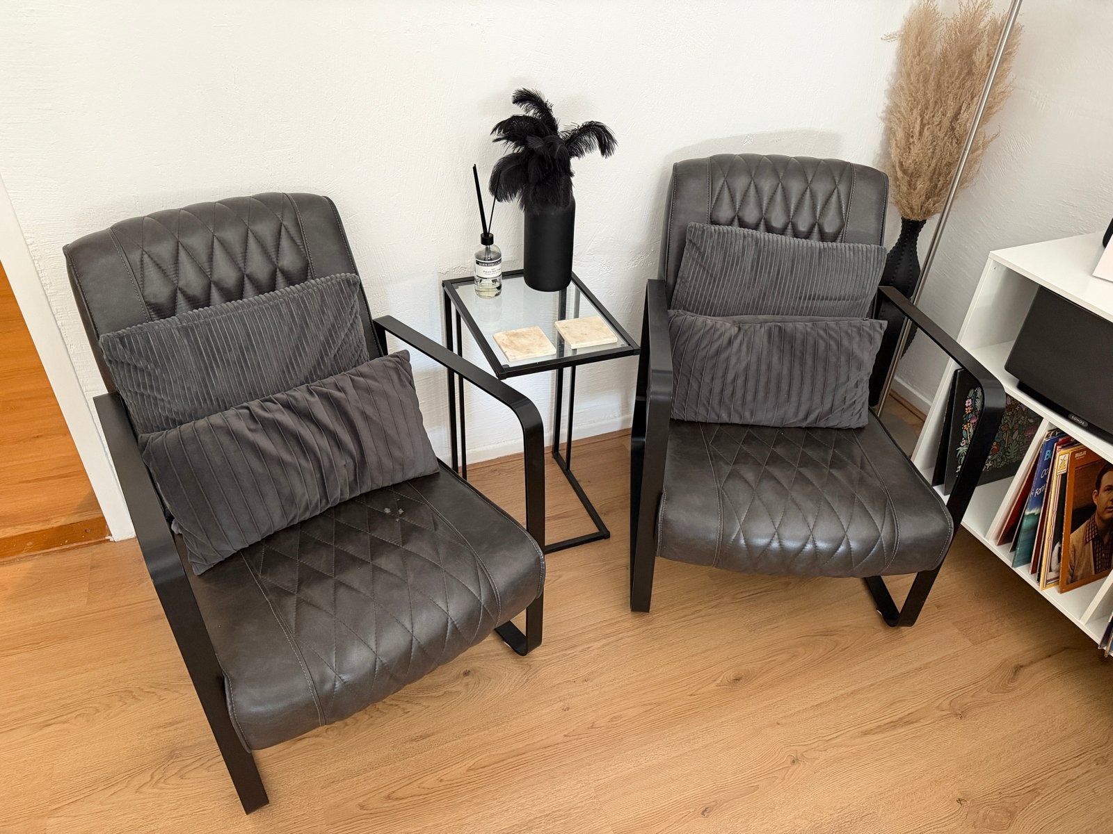 2x leren fauteuils van Eijerkamp, Huis en Inrichting, Ophalen, Gebruikt, 75 tot 100 cm, Metaal