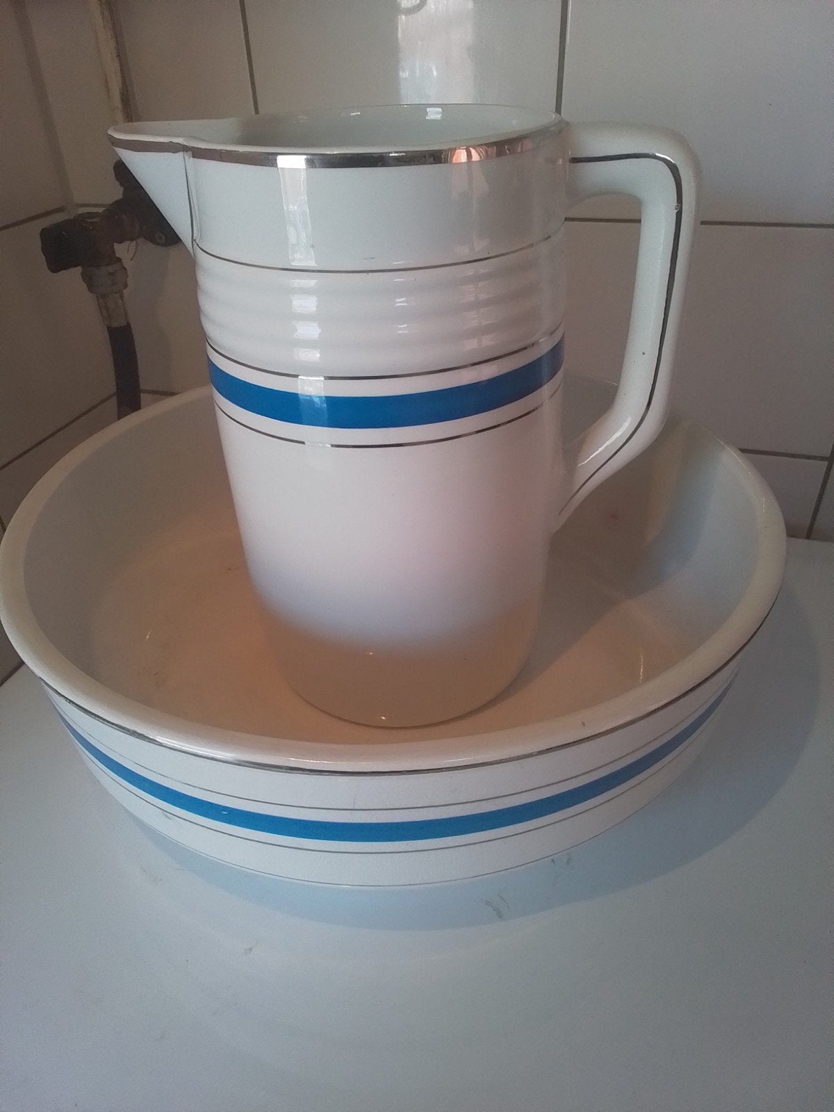 Antiek Porseleinen Lampetstel - Gaaf, Ophalen of Verzenden