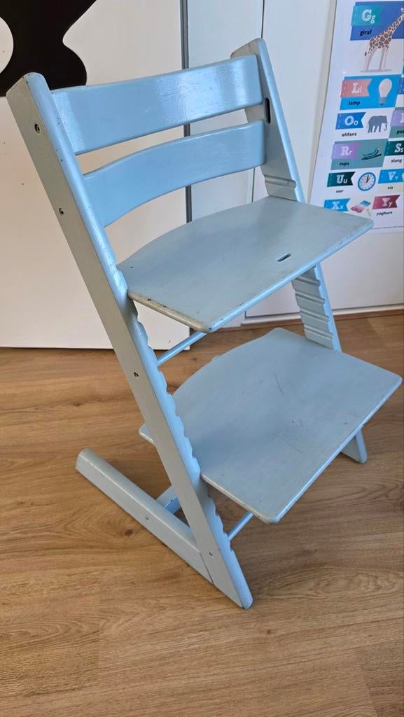 Blauwe Stokke Tripp Trapp stoel, Ophalen, Gebruikt, Meegroeistoel