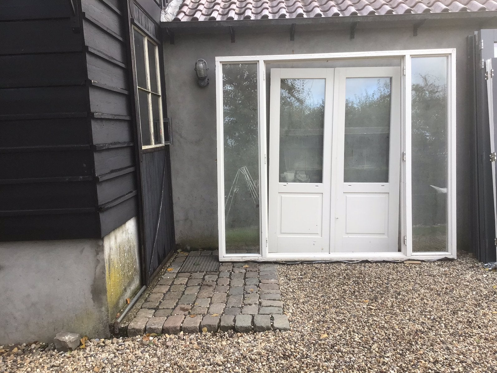 PUI openslaande dubbele deuren met kozijn  serre tiny house, Doe-het-zelf en Verbouw, Ophalen, Glas, 120 cm of meer, 215 cm of meer