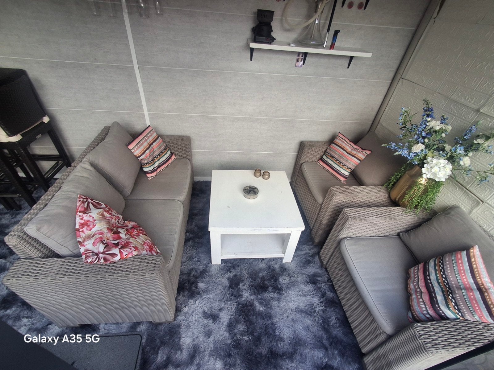 Complete Wicker Loungeset met 2-zitsbank en 2 fauteuils, 4 zitplaatsen, Gebruikt, Ophalen of Verzenden, Loungeset