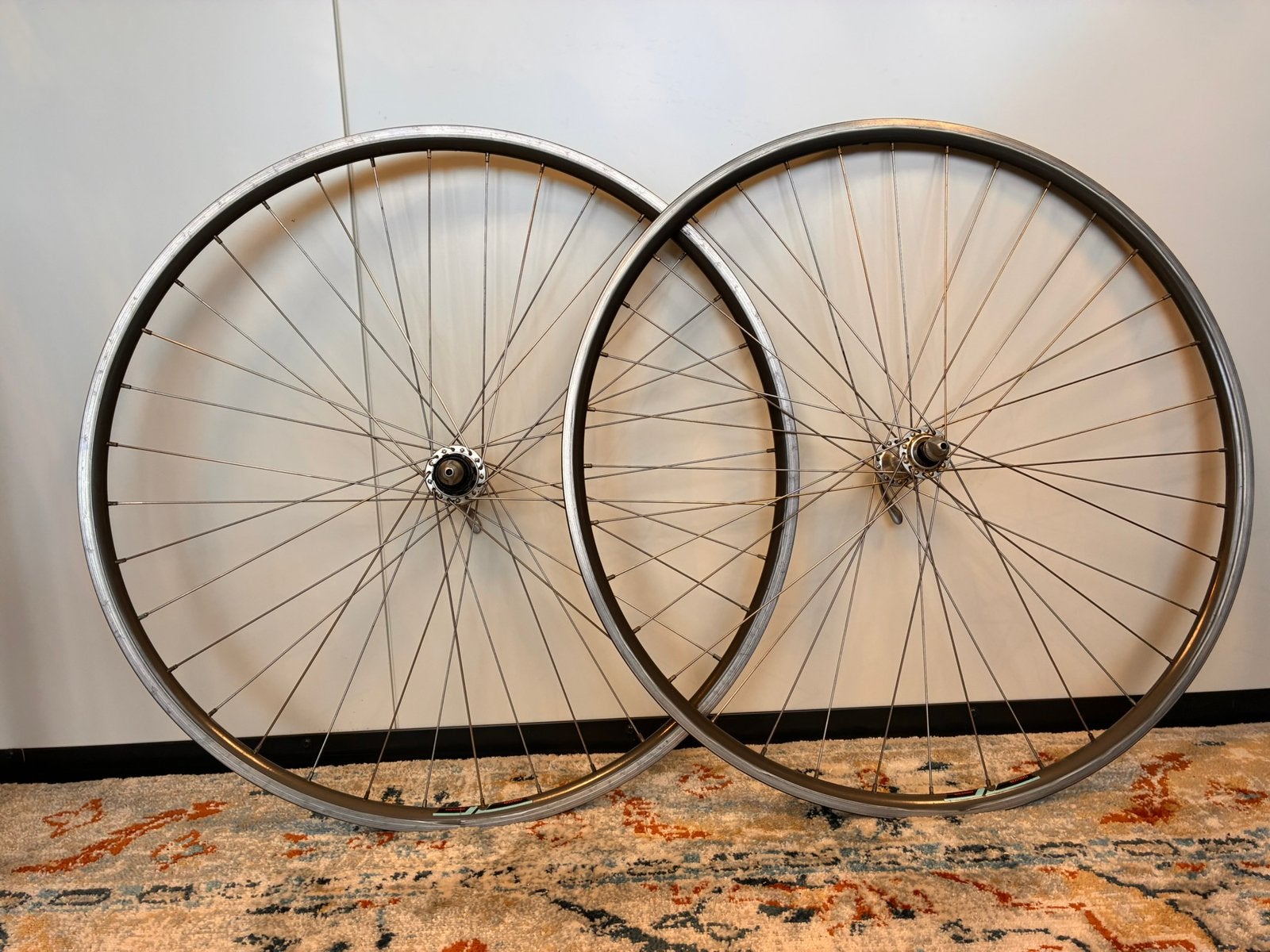 Vintage racefiets wielset  Shimano 600 Tricolore Wolber velg, Wiel, Gebruikt, Ophalen of Verzenden, Aluminium