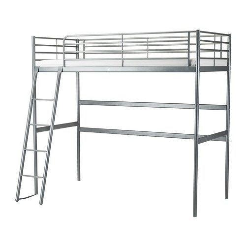 IKEA SVÄRTA Hoogslaper - Zilverkleurig metaal, Ophalen, Gebruikt, Eenpersoons, Hoogslaper