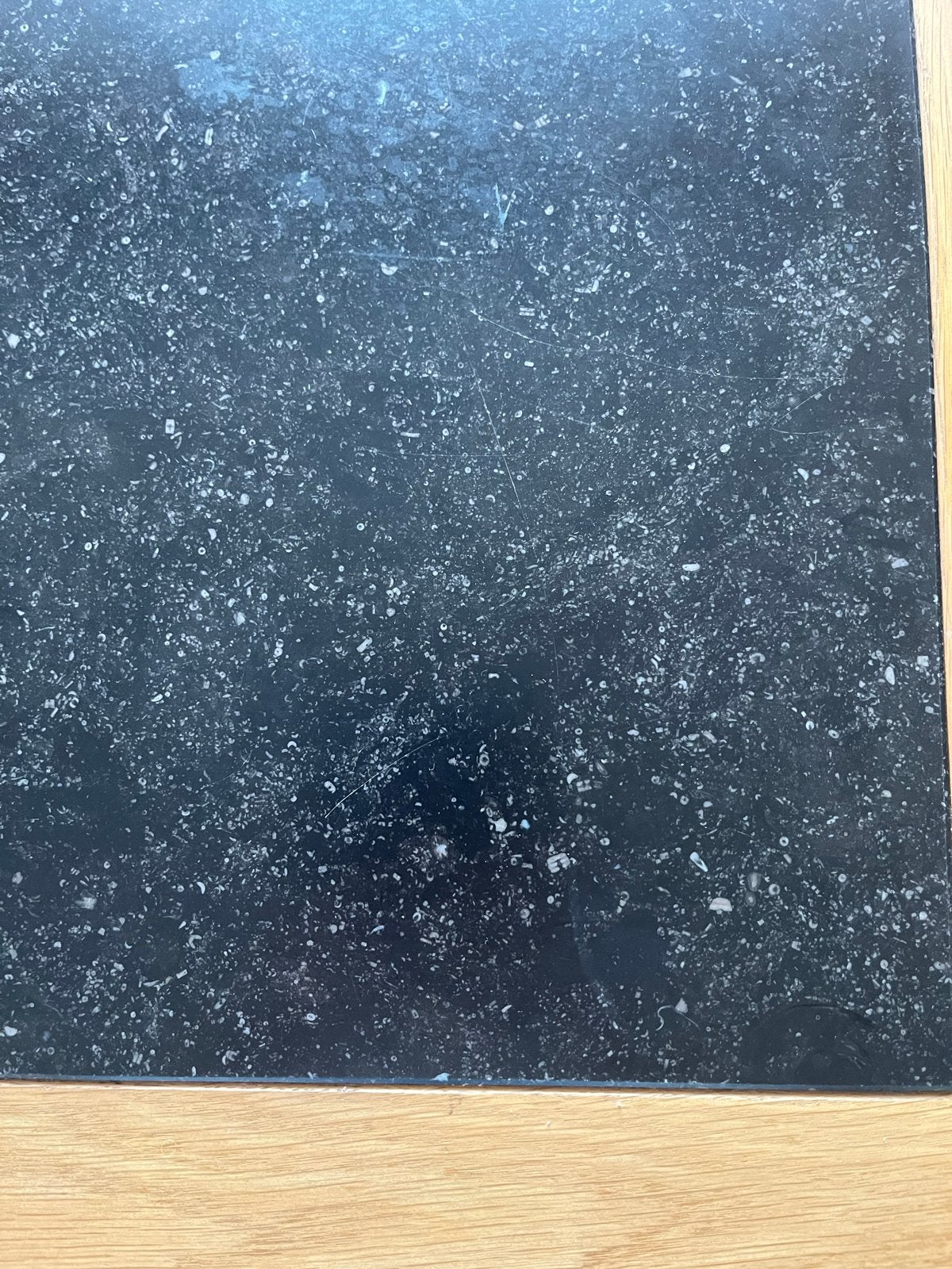 Robuuste tafel met leisteen blad, Gebruikt, 100 tot 150 cm, Overige houtsoorten, 50 tot 100 cm
