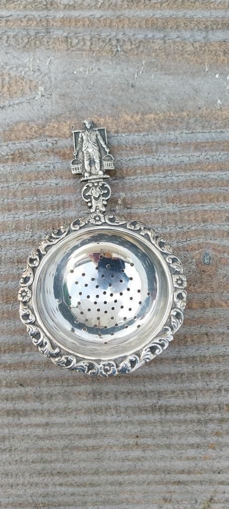 Zilver pleet theezeefje, Ophalen of Verzenden, Zilver