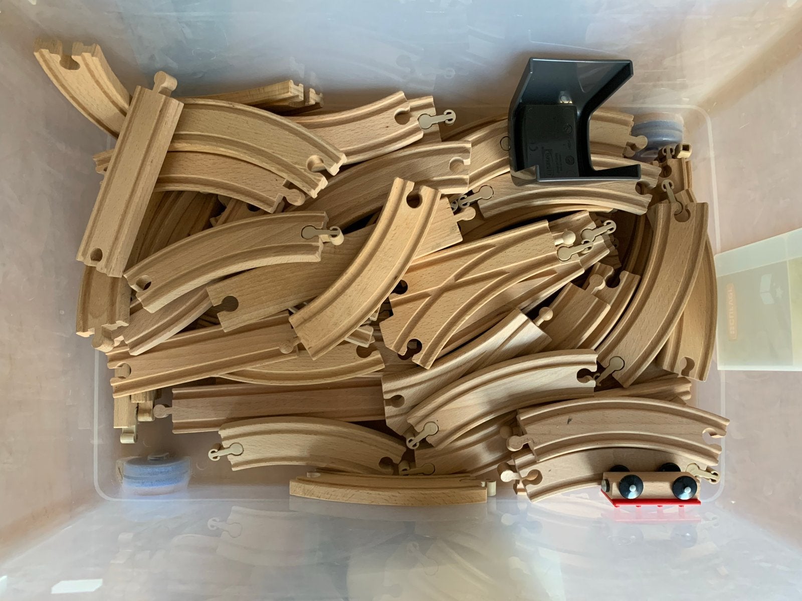 Grote set houten treinrails met accessoires, Ophalen of Verzenden, Gebruikt