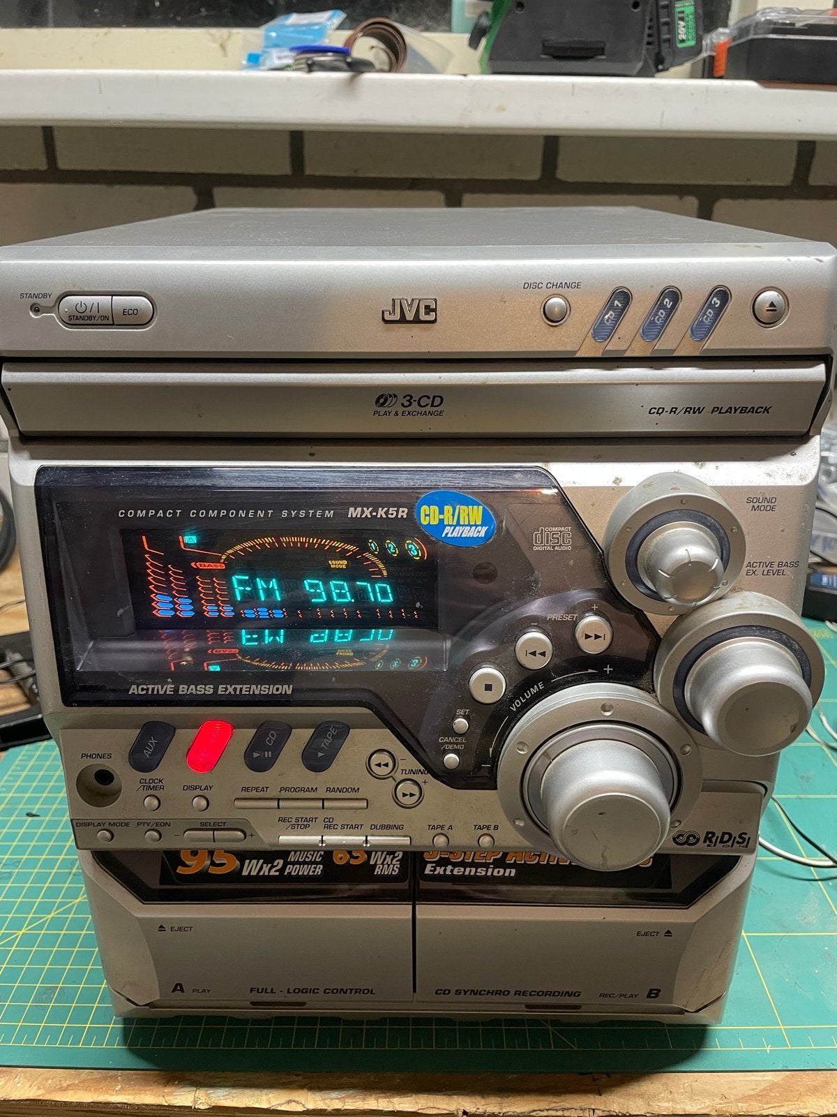 JVC Stereo met Cassettedeck en Radio (CD-speler defect), Audio, Tv en Foto, Stereo-sets, Ophalen, Tuner of Radio, Gebruikt, JVC
