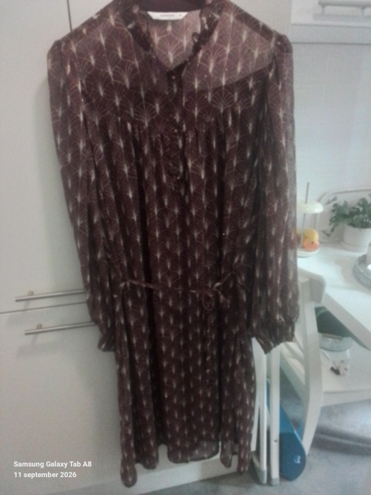 mooie lange gevoerde jurk. merk SUMMUM, Summum, Paars, Maat 46/48 (XL) of groter, Nieuw