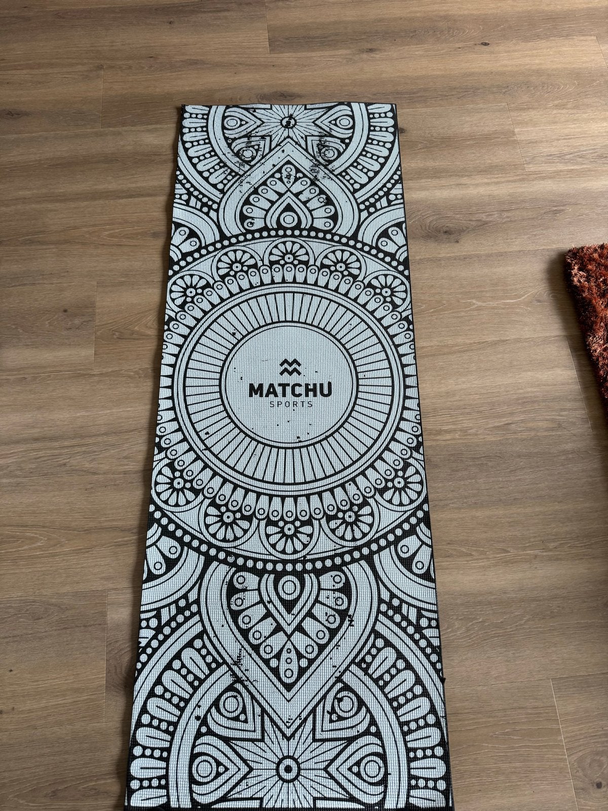 Matchu Sports Yogamat - Zwart/Wit Mandala Design, Ophalen of Verzenden, Gebruikt, Yogamat