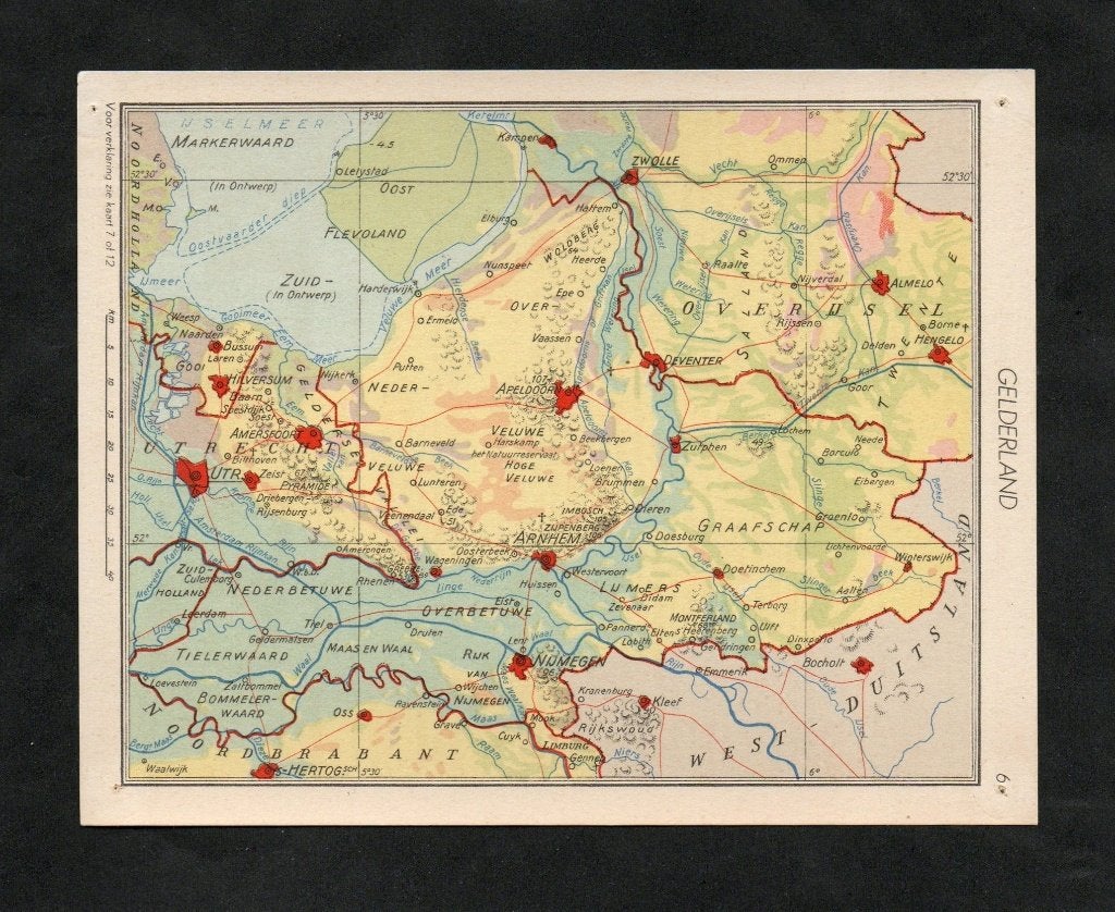 Provinciekaartje Gelderland Pepermunt Ermelo Putten., Ophalen of Verzenden, Zo goed als nieuw
