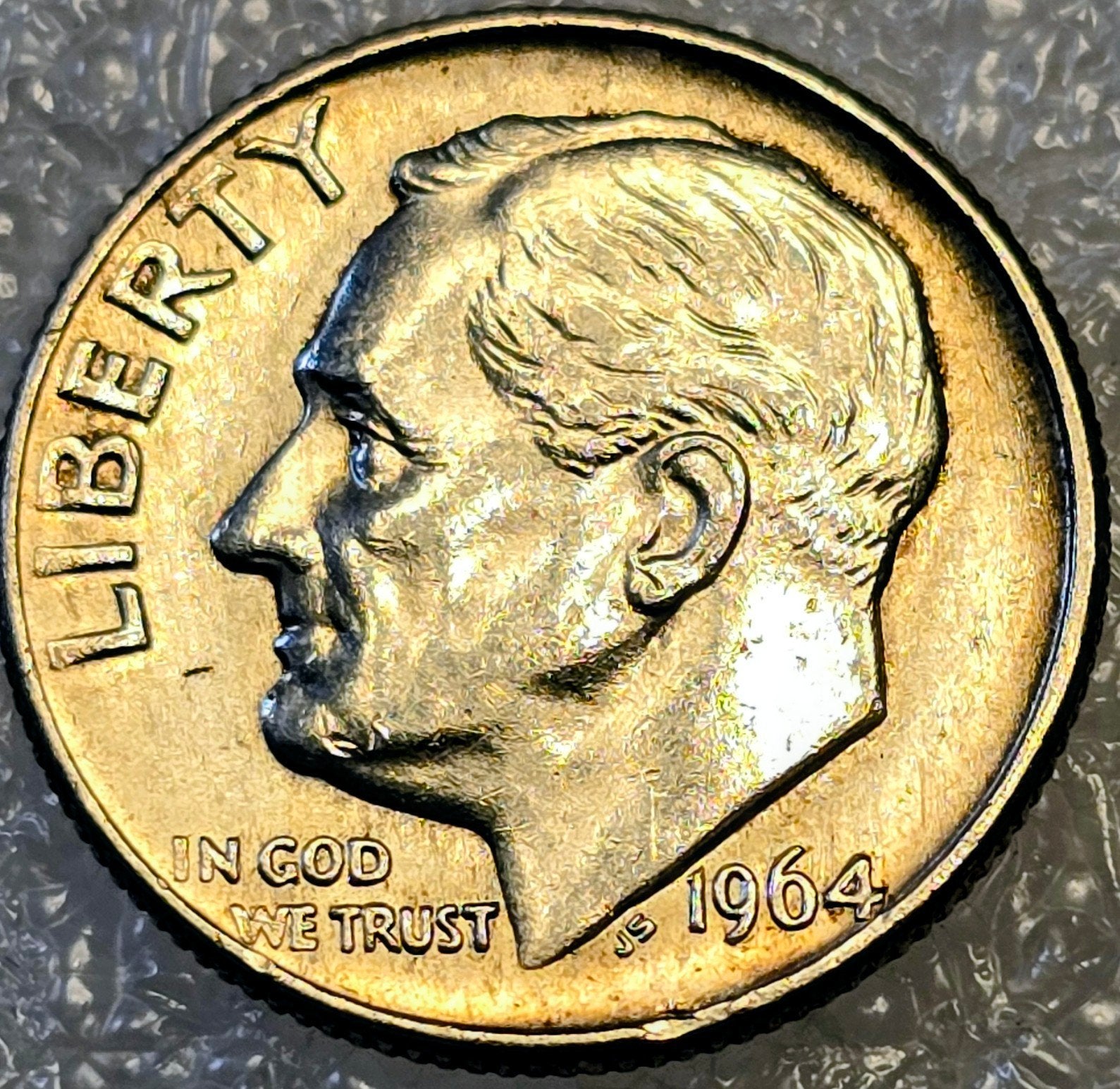 1964 Roosevelt Dime - Zilveren Amerikaanse Munt, Postzegels en Munten, Ophalen of Verzenden, Noord-Amerika, Losse munt, Zilver