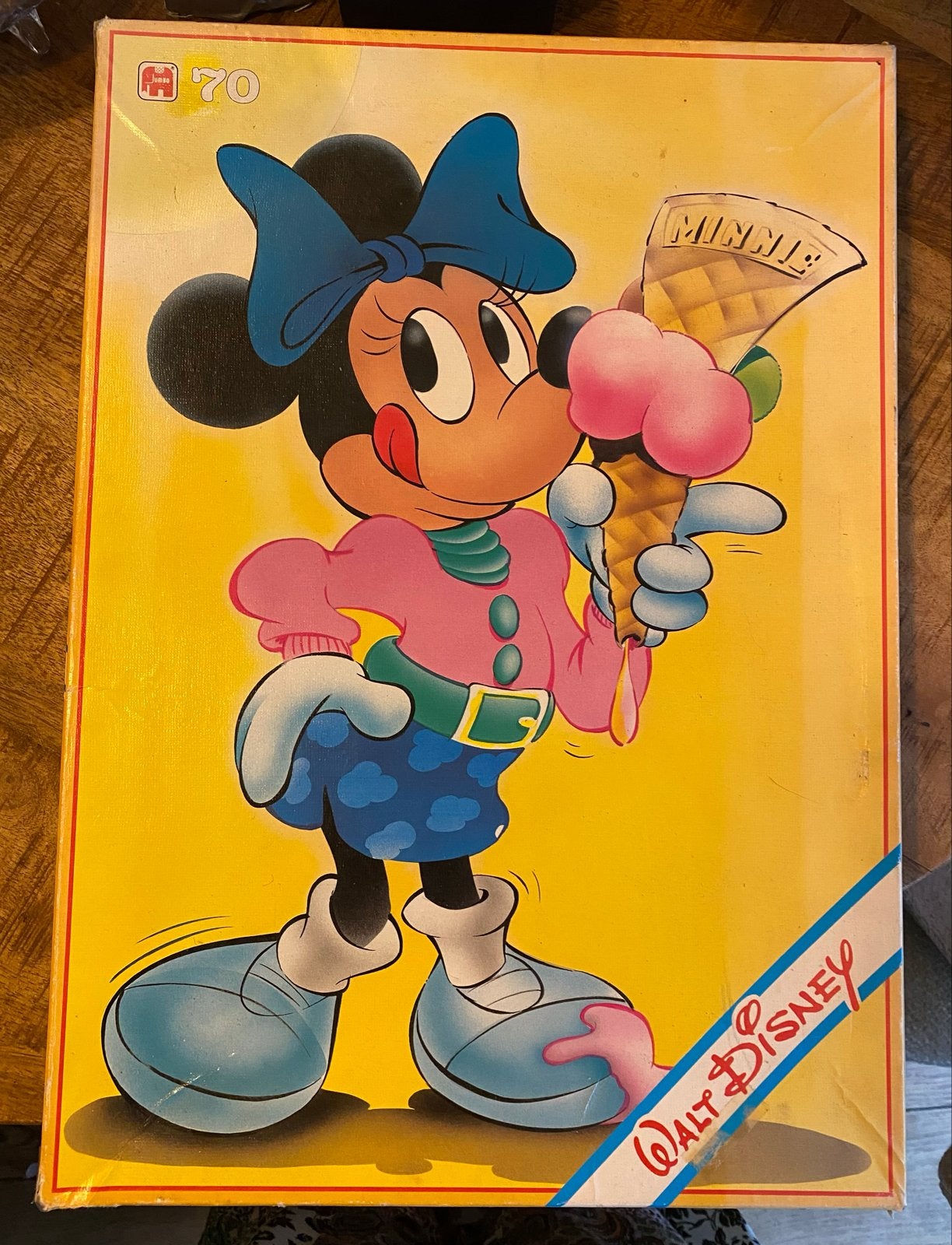 Vintage Minnie Mouse Legpuzzel - Walt Disney (70 stukjes), Ophalen of Verzenden, Meer dan 50 stukjes, Gebruikt, 6 jaar of ouder