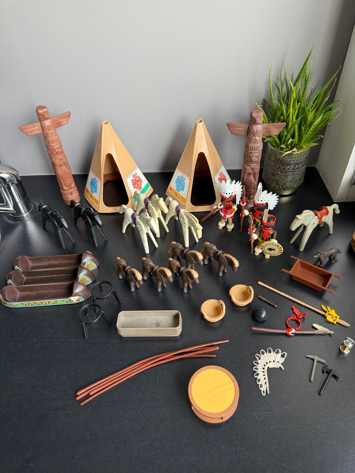 Vintage Playmobil Indianen set - 1974, Gebruikt, Complete set, Figuren, Historisch