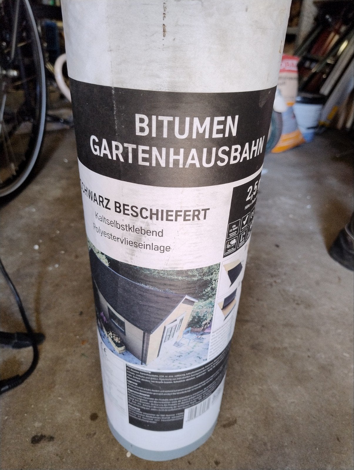 Twee rollen ongebruikt bitumen dakleer - 5m², Ophalen, Kunststof, Zwart, Nieuw