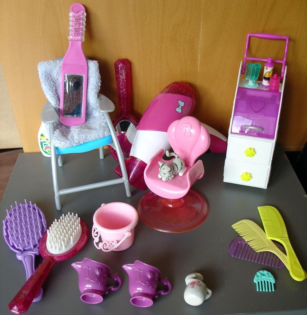 Vintage Barbie Meubels & Accessoires – Kapsalon & Badkamer, Ophalen of Verzenden, Gebruikt, Barbie