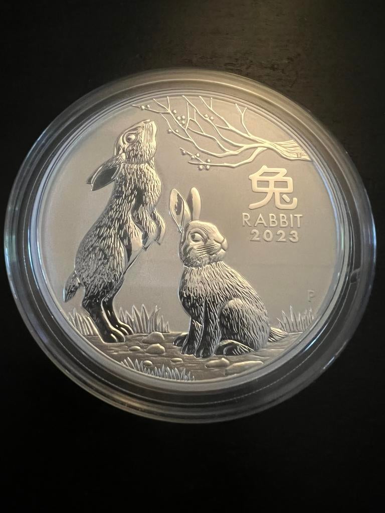 Lunar 3 Rabbit 5 oz 99,99% zilver uit 2023, Ophalen of Verzenden, Zilver