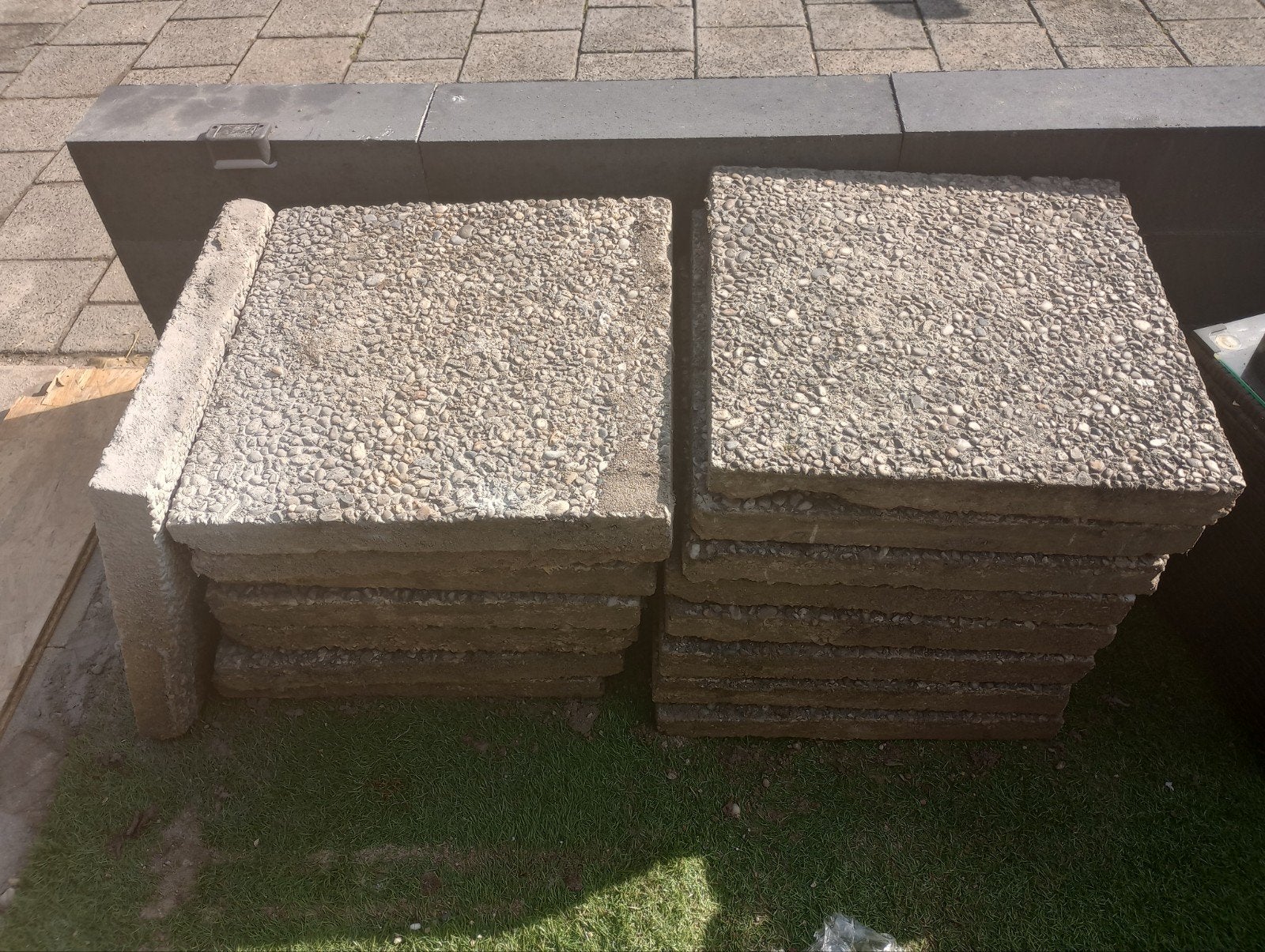 Gebruikte grind tegels, Tuin en Terras, Ophalen, Gebruikt, 5 tot 10 m², Beton